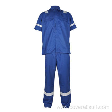 fire retardant cotton work coveralls short sleeve